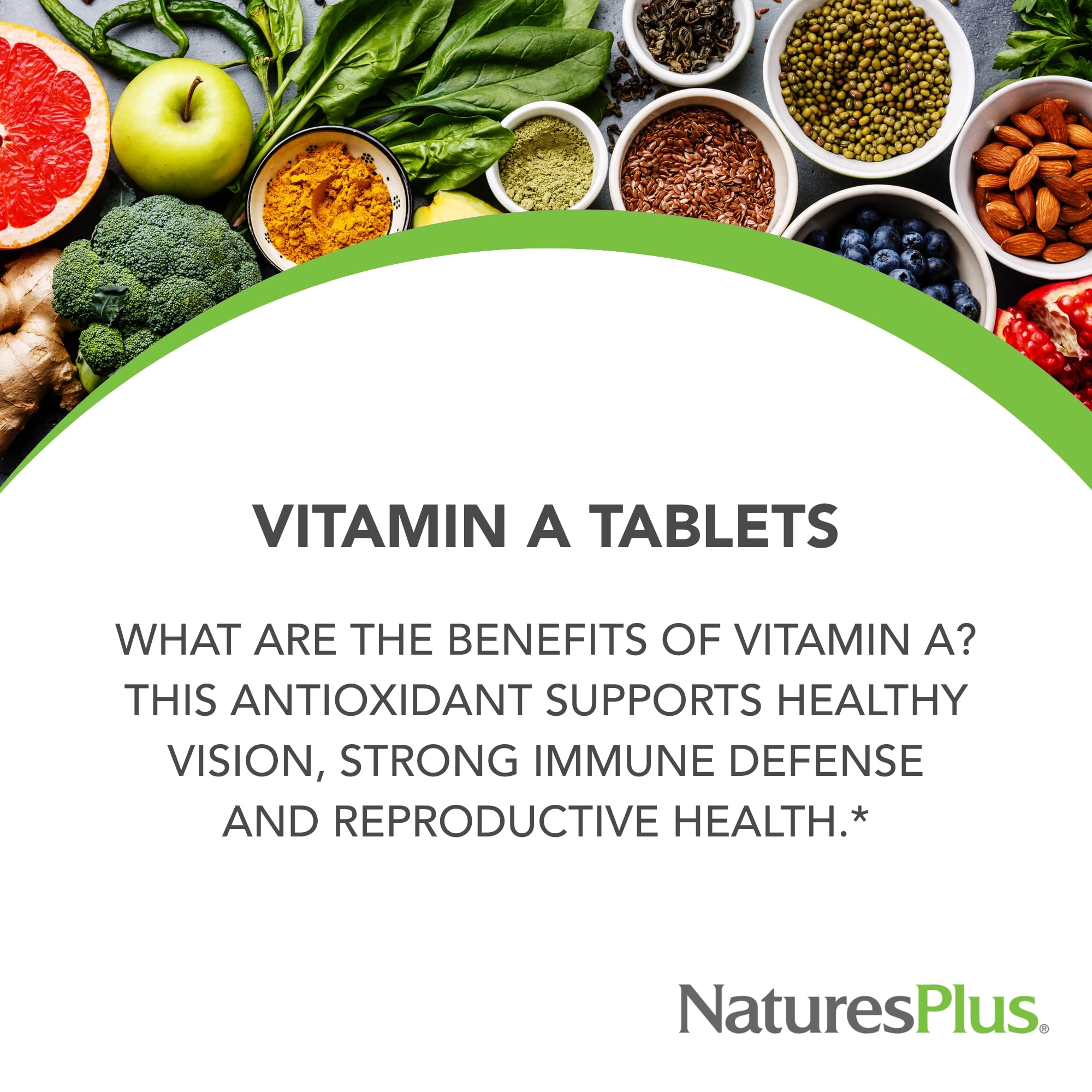 NaturesPlus Vitamin A capsule close-up