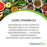 NaturesPlus Vitamin D3 5000 IU capsules bottle with label