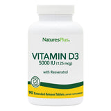 NaturesPlus Vitamin D3 5000 IU capsules front view