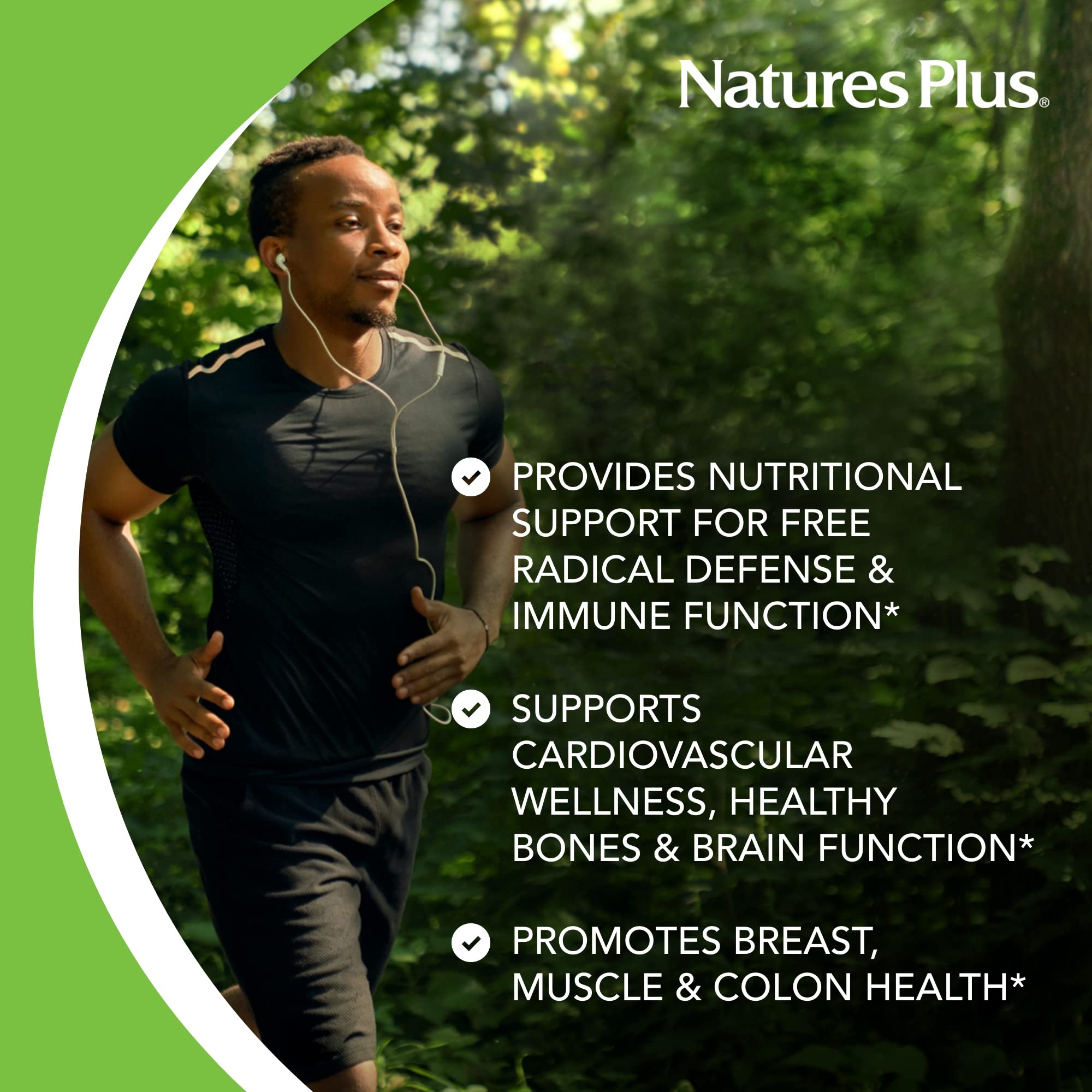 NaturesPlus Vitamin D3 5000 IU capsules with measuring spoon