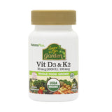 NaturesPlus Vitamin D3 & K2 60 capsules front view