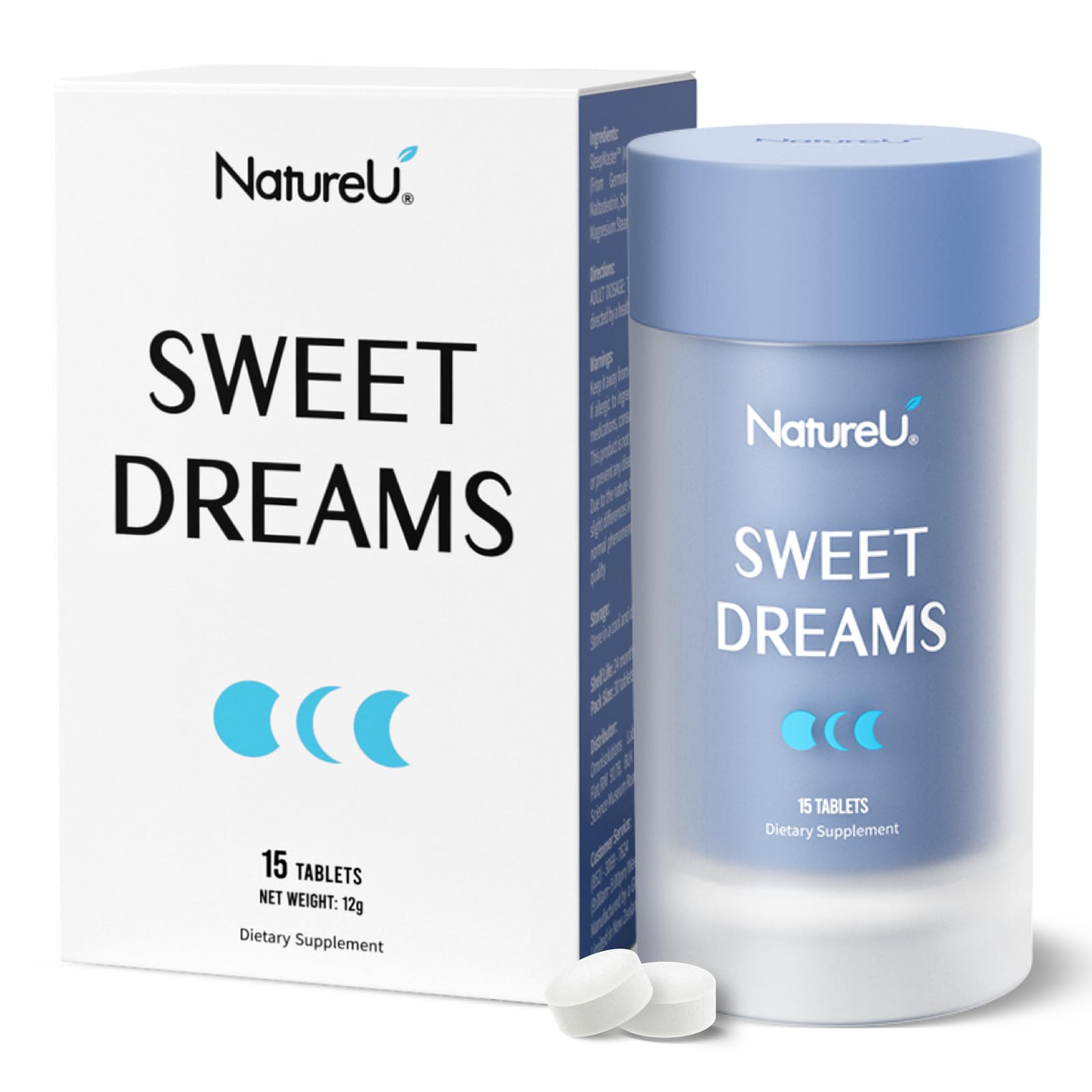 NatureU Sleep Aid Supplement front view with packaging