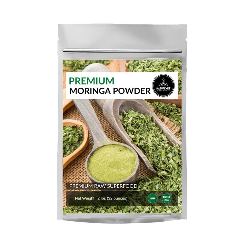 Naturevibe Botanicals Moringa Powder 2lb resealable pouch front view
