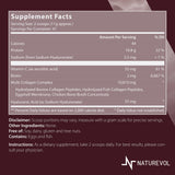 NATUREVOL Collagen Powder 454g back view with ingredient list