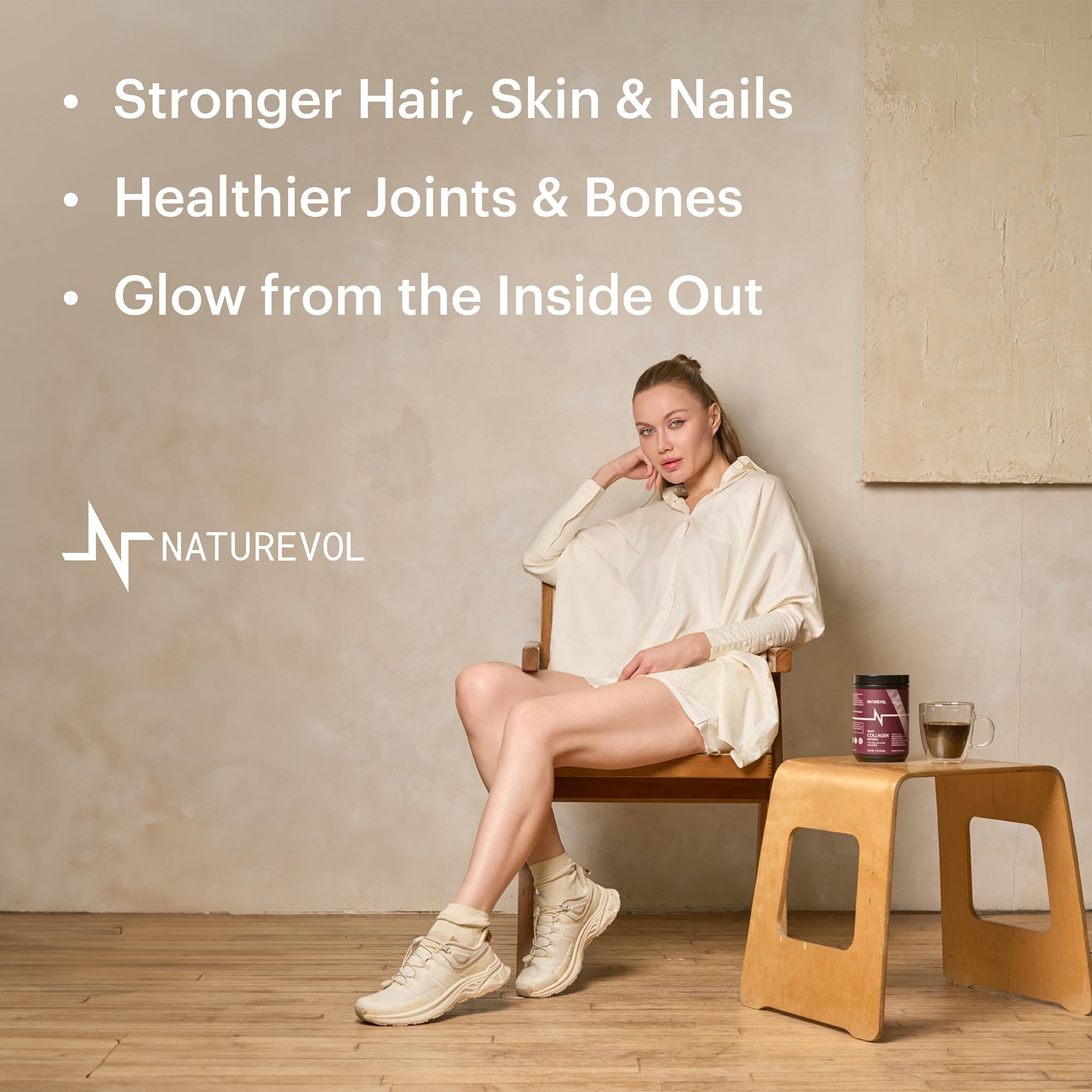 NATUREVOL Collagen Powder in a smoothie bowl