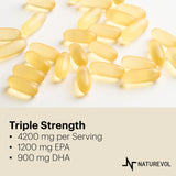 NATUREVOL Omega-3 Fish Oil Softgels packaging with lemon flavour