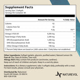 NATUREVOL Omega-3 Fish Oil Softgels side view showing softgel