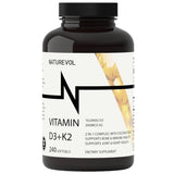 NATUREVOL Vitamin D3 + K2 Softgels 240 count bottle front view