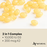 NATUREVOL Vitamin D3 + K2 Softgels nutritional information