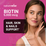 NatureWise Biotin 5,000 mcg softgel back view