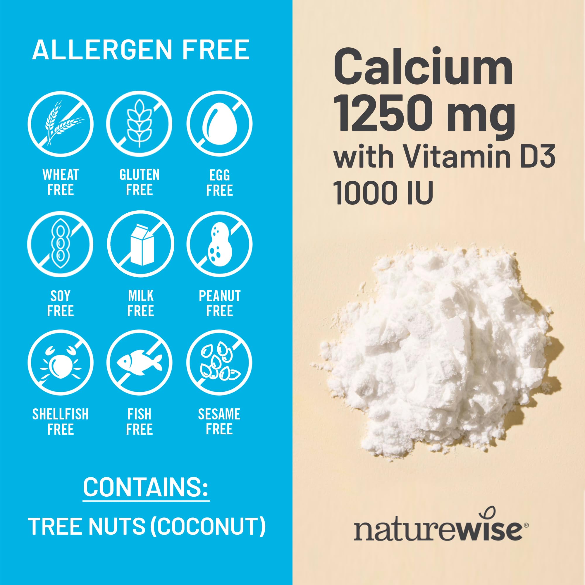 NatureWise Calcium + Vitamin D3 Softgels ingredients list
