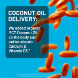 NatureWise Calcium + Vitamin D3 Softgels with a measuring spoon