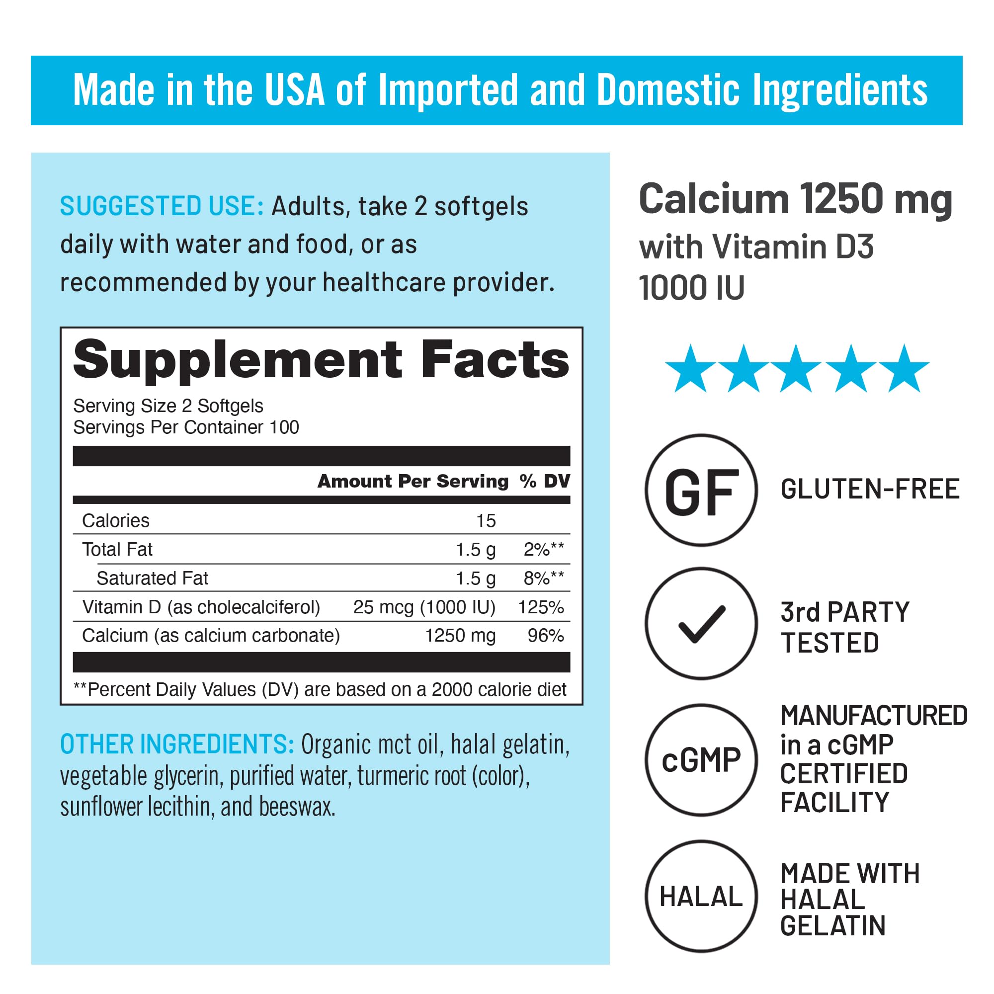 NatureWise Calcium + Vitamin D3 Softgels with organic MCT oil