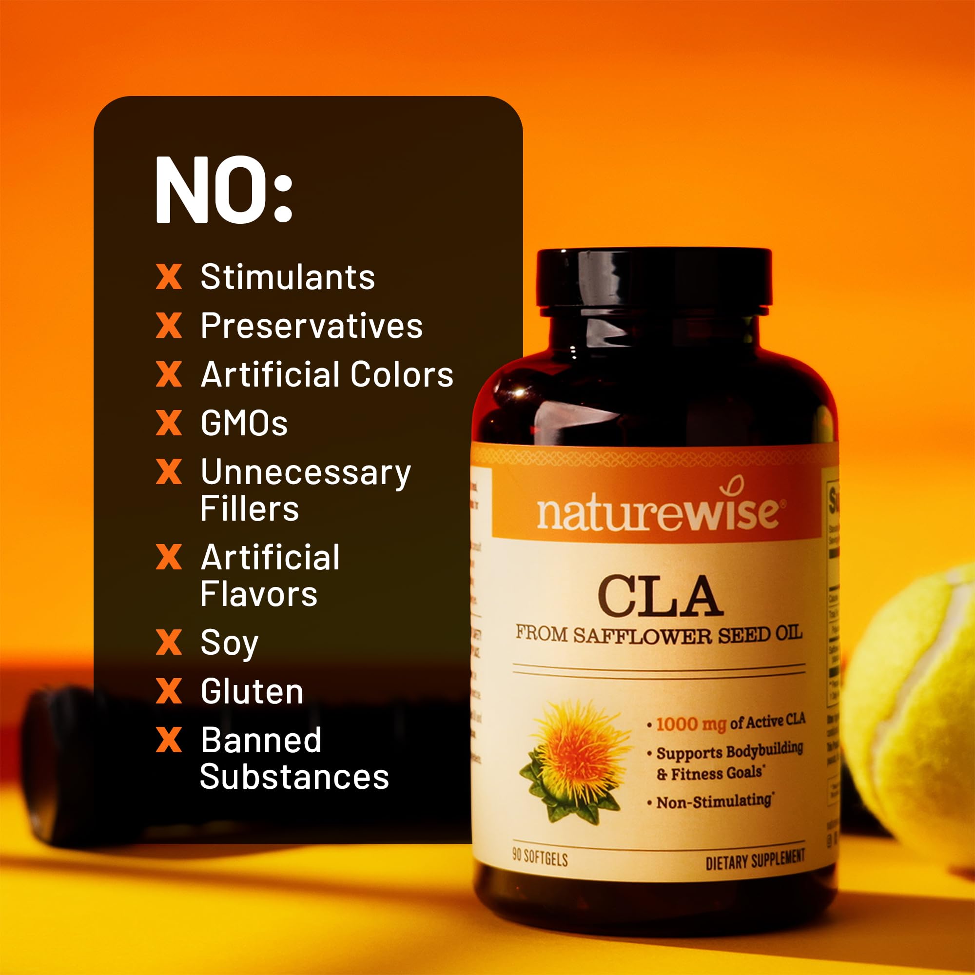 NatureWise CLA 1250 Softgels with Halal certification label