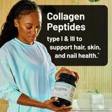 NatureWise Collagen Peptides Powder 20G back view with ingredients