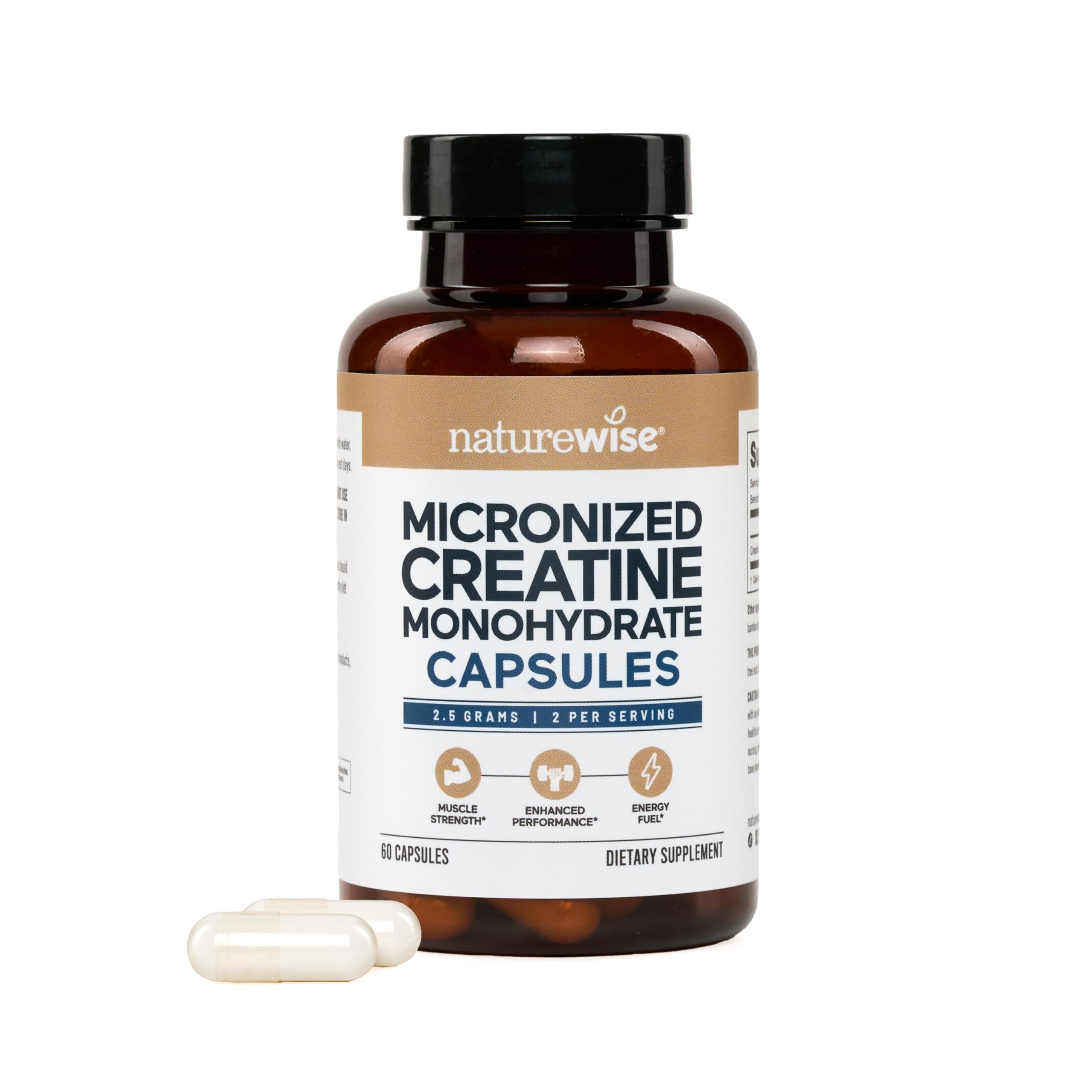 NatureWise Creatine Monohydrate Pills 120g front view