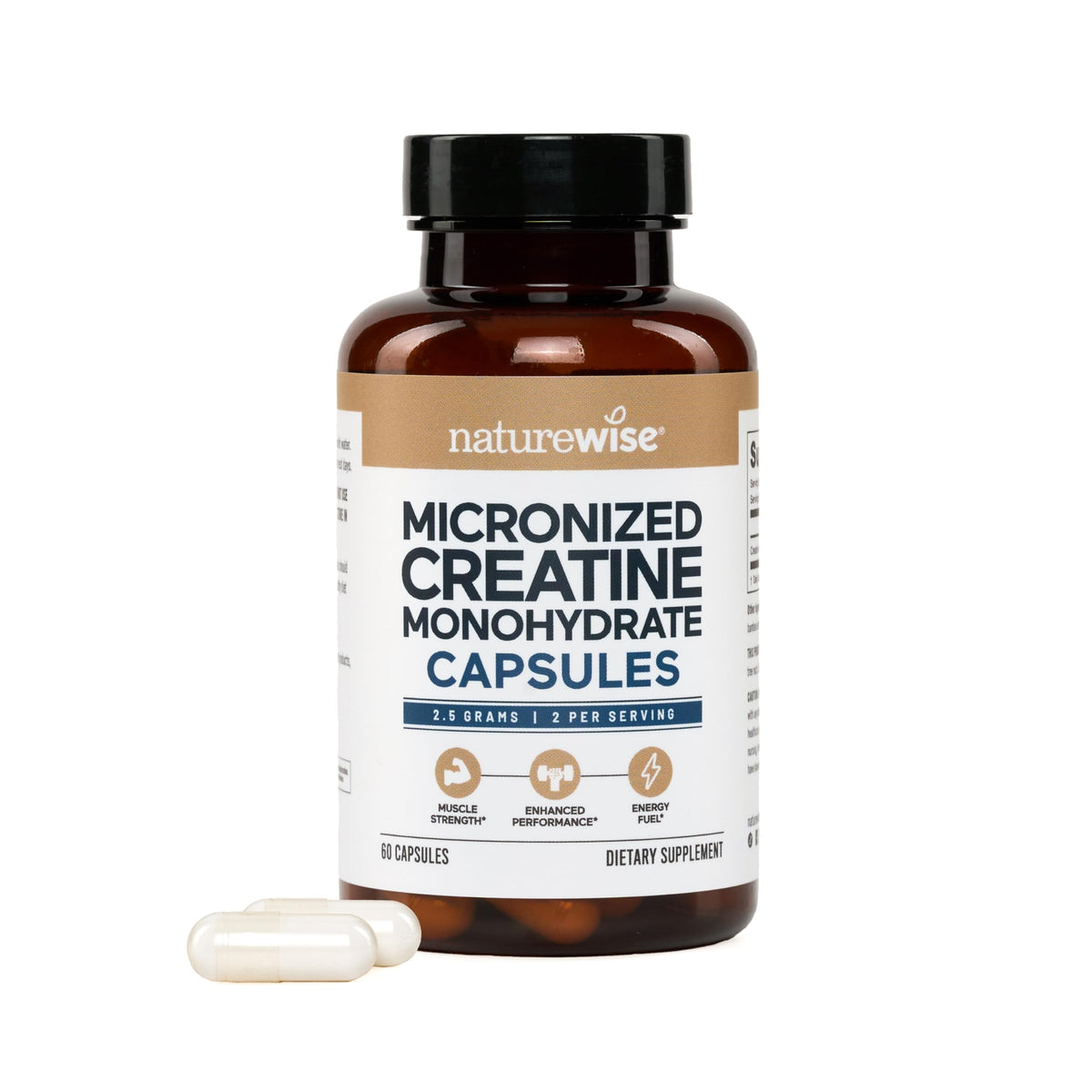 NatureWise Creatine Monohydrate Pills 120g front view
