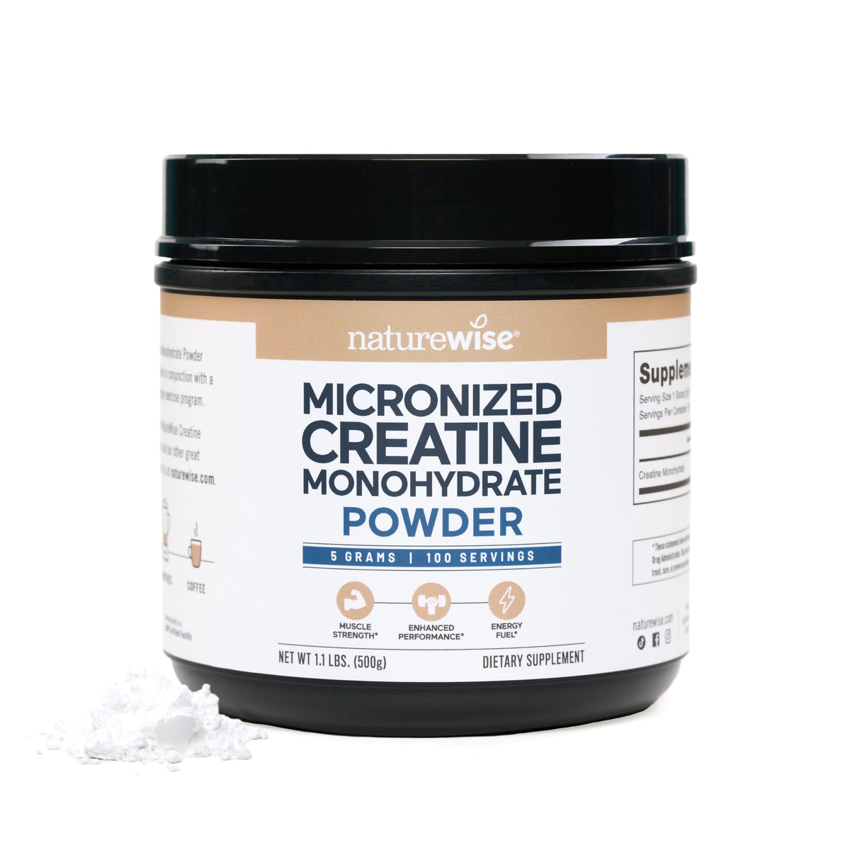NatureWise Creatine Monohydrate Powder 5000mg front view