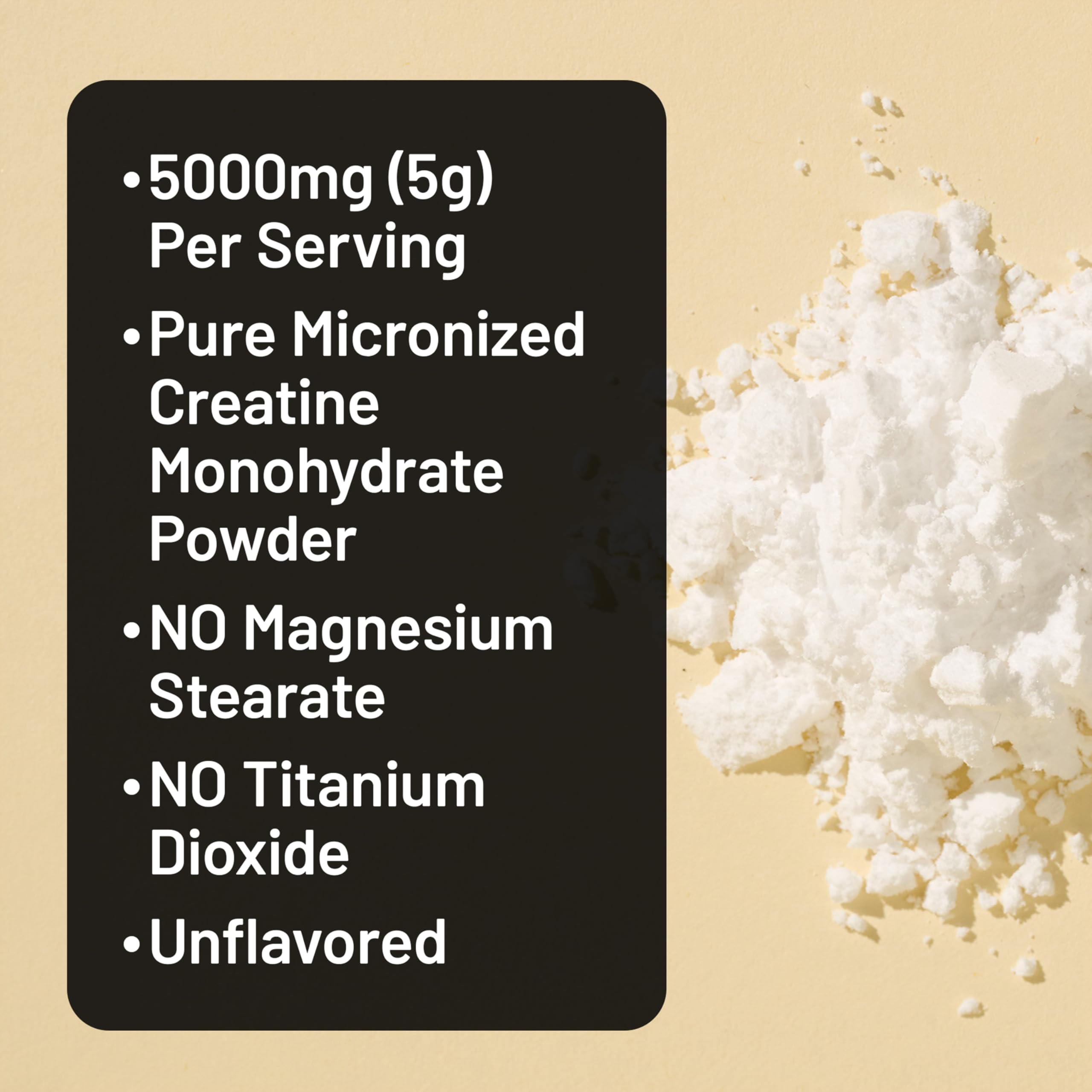 NatureWise Creatine Monohydrate Powder 5000mg nutritional information