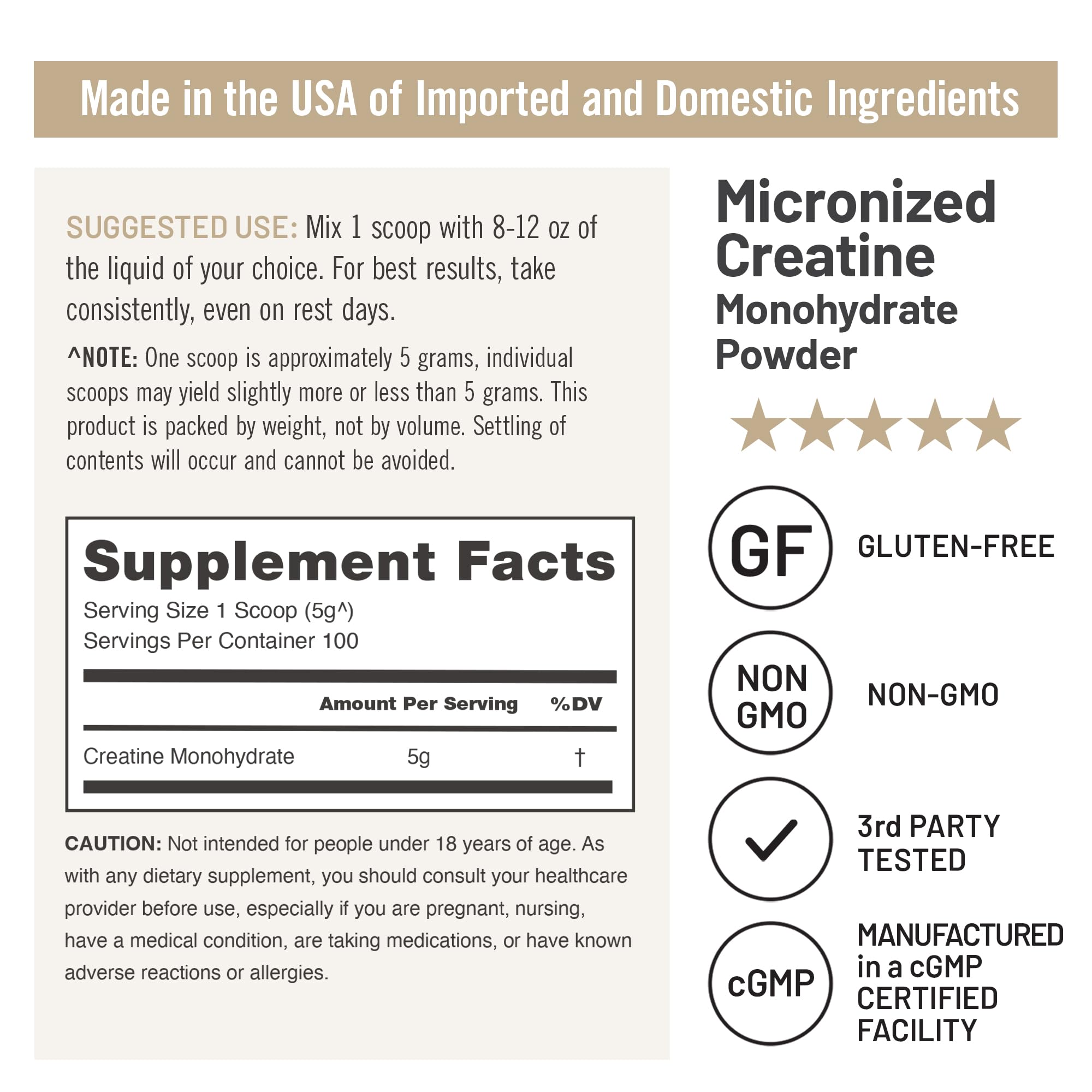 NatureWise Creatine Monohydrate Powder 5000mg with workout gear
