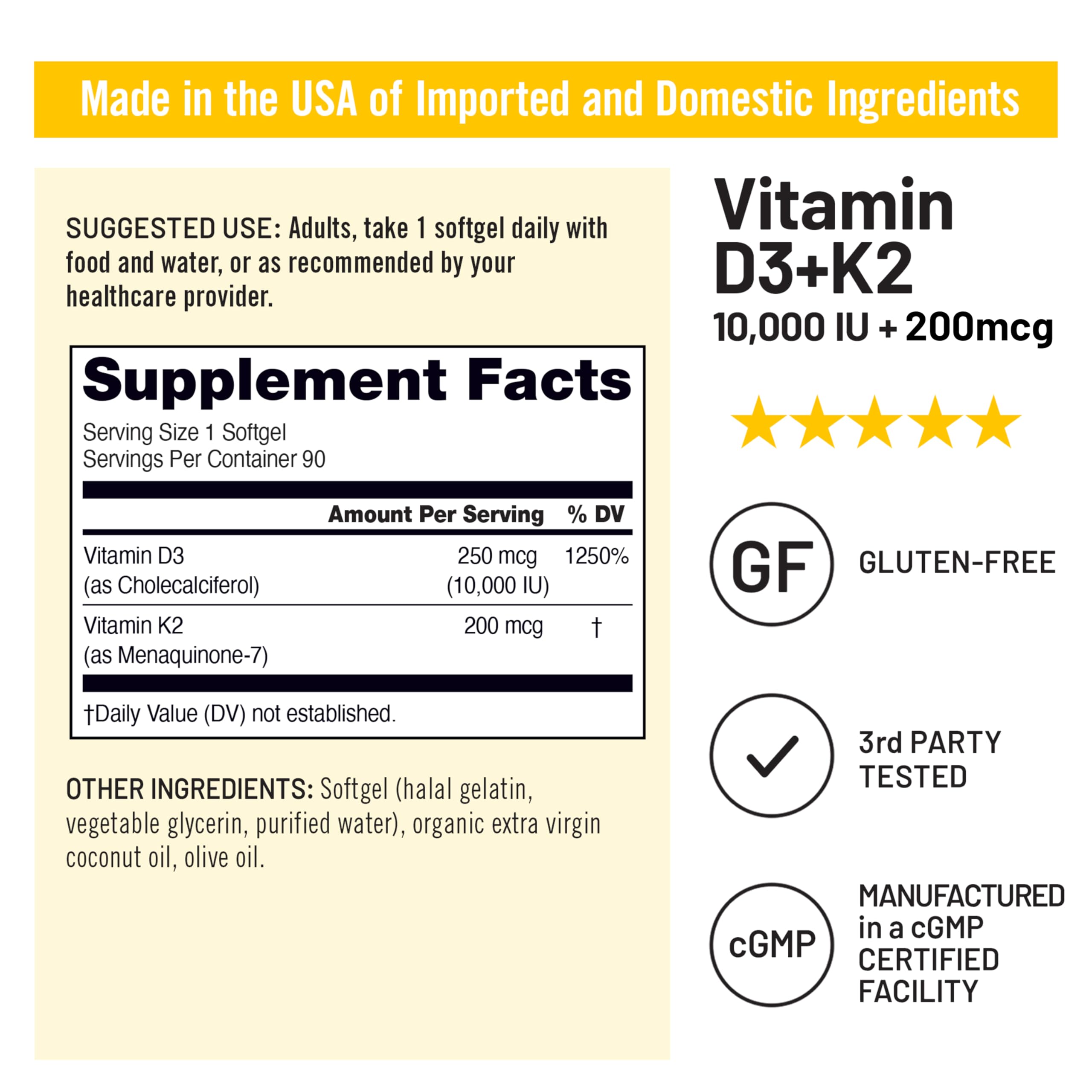 NatureWise D3 + K2 Softgels 10,000 IU + 200 mcg softgel close-up