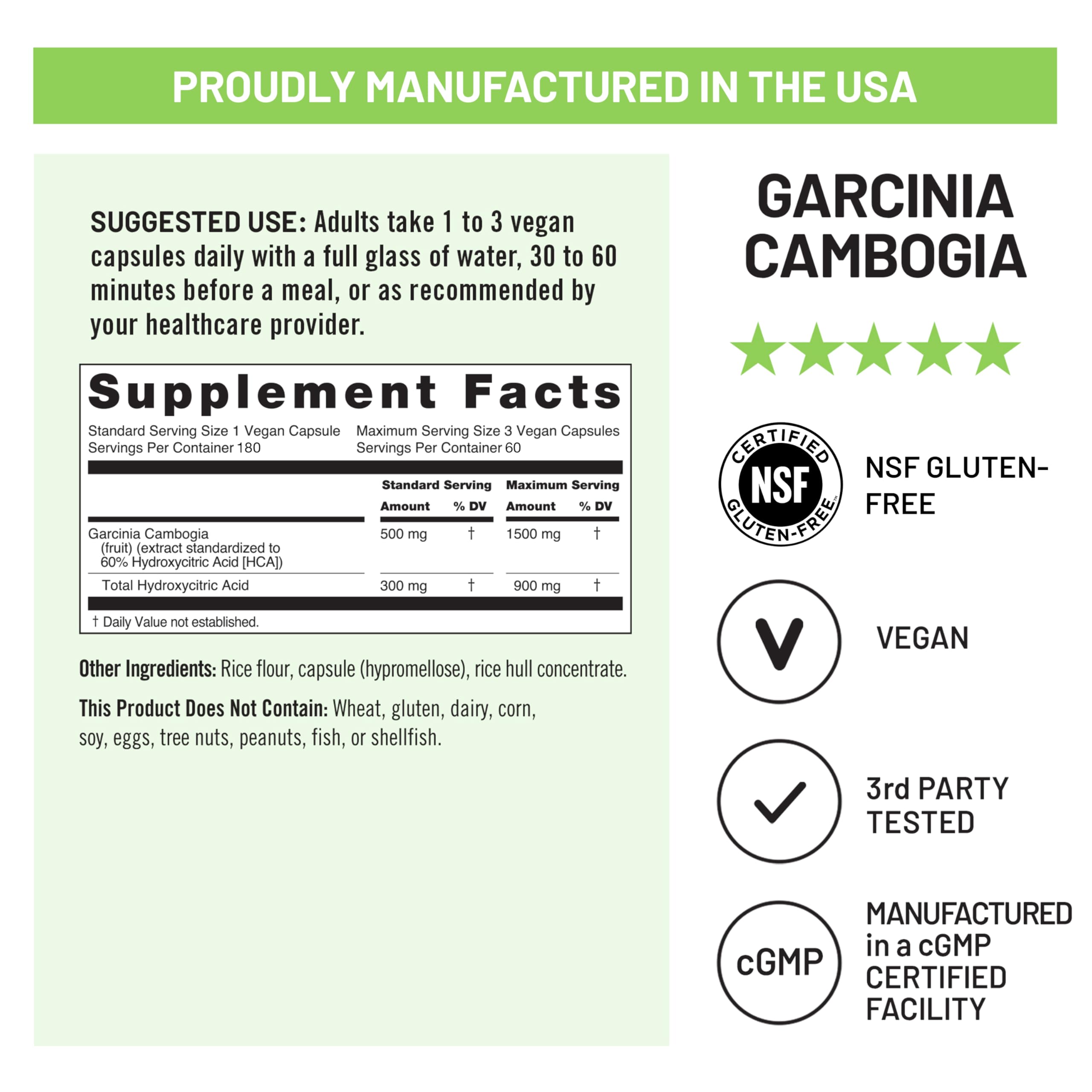 NatureWise Garcinia Cambogia Extract Capsules on a wooden table