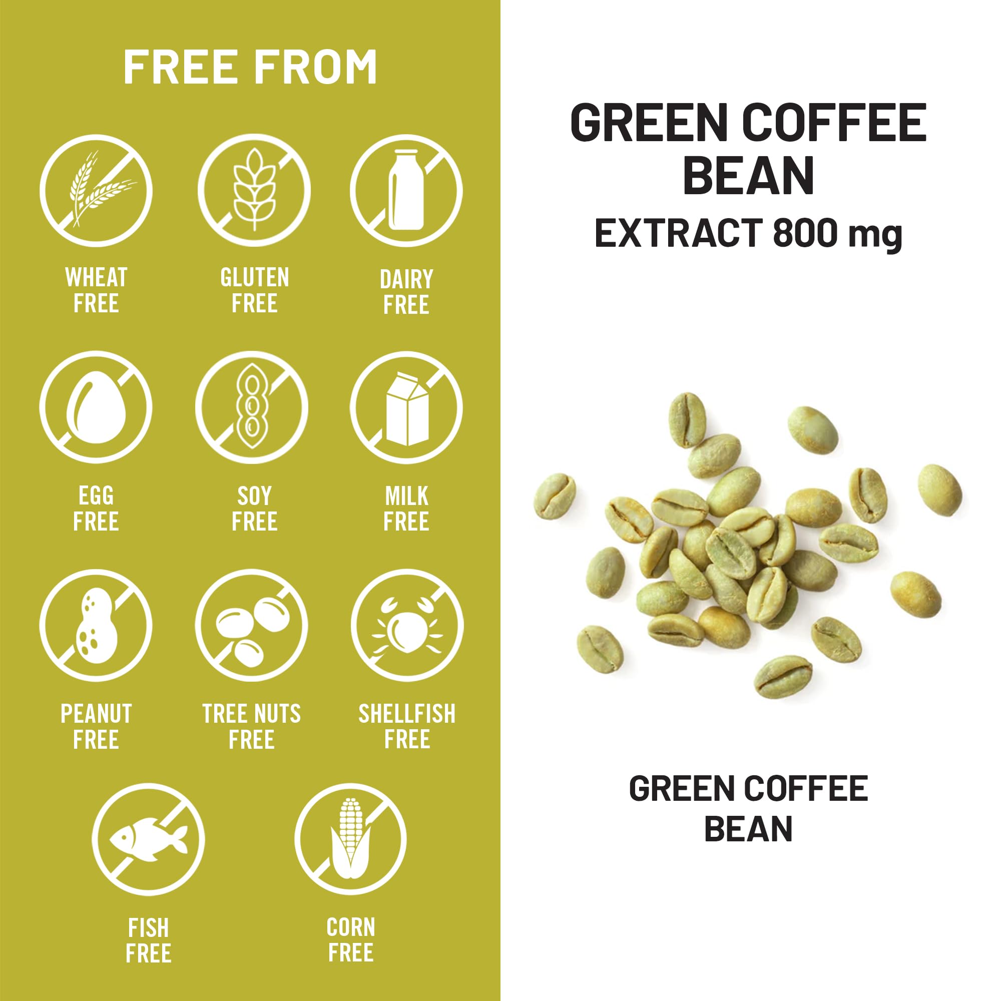 NatureWise Green Coffee Bean Extract 800mg capsules with a measuring spoon