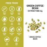 NatureWise Green Coffee Bean Extract 800mg capsules with a measuring spoon