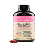 NatureWise Hair, Skin, and Nails Biotin 5000 mcg supplement front view