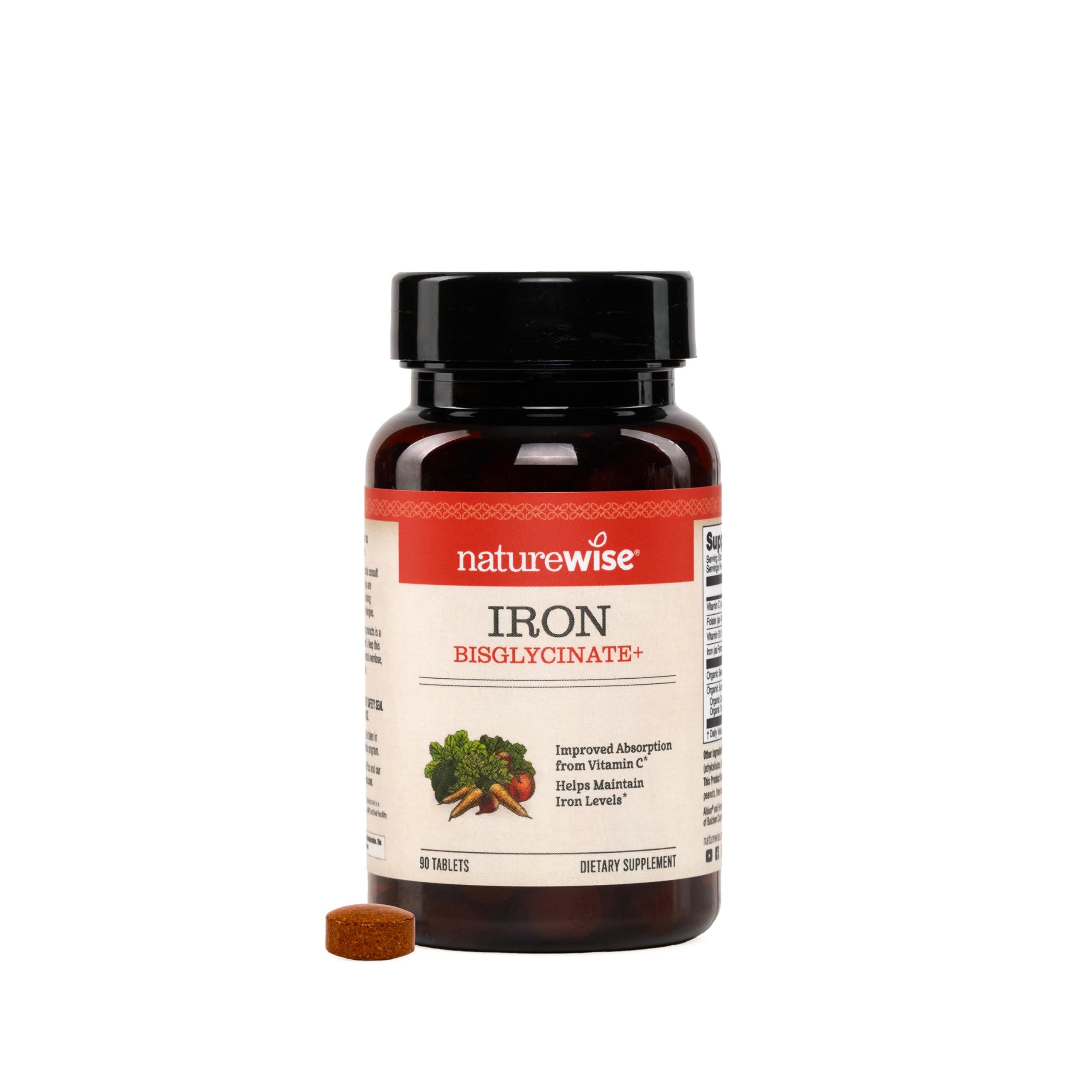 NatureWise Iron Bisglycinate Plus 65g front view