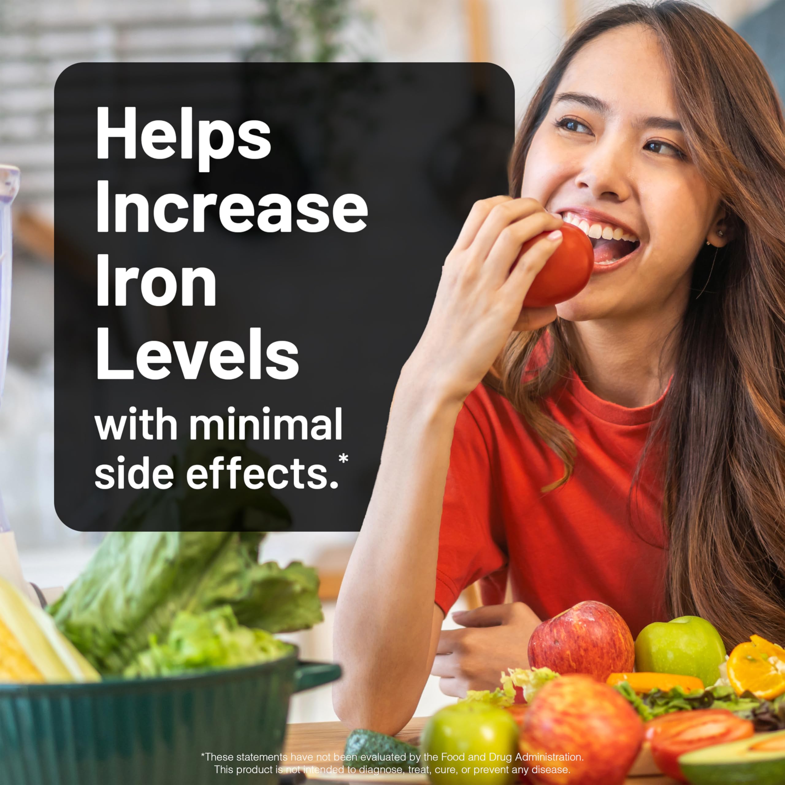 NatureWise Iron Bisglycinate Plus 65g tablet close-up