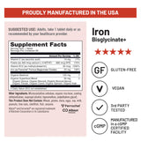 NatureWise Iron Bisglycinate Plus 65g with a measuring spoon