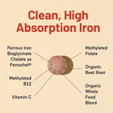 NatureWise Iron Bisglycinate Plus 65g with organic ingredients