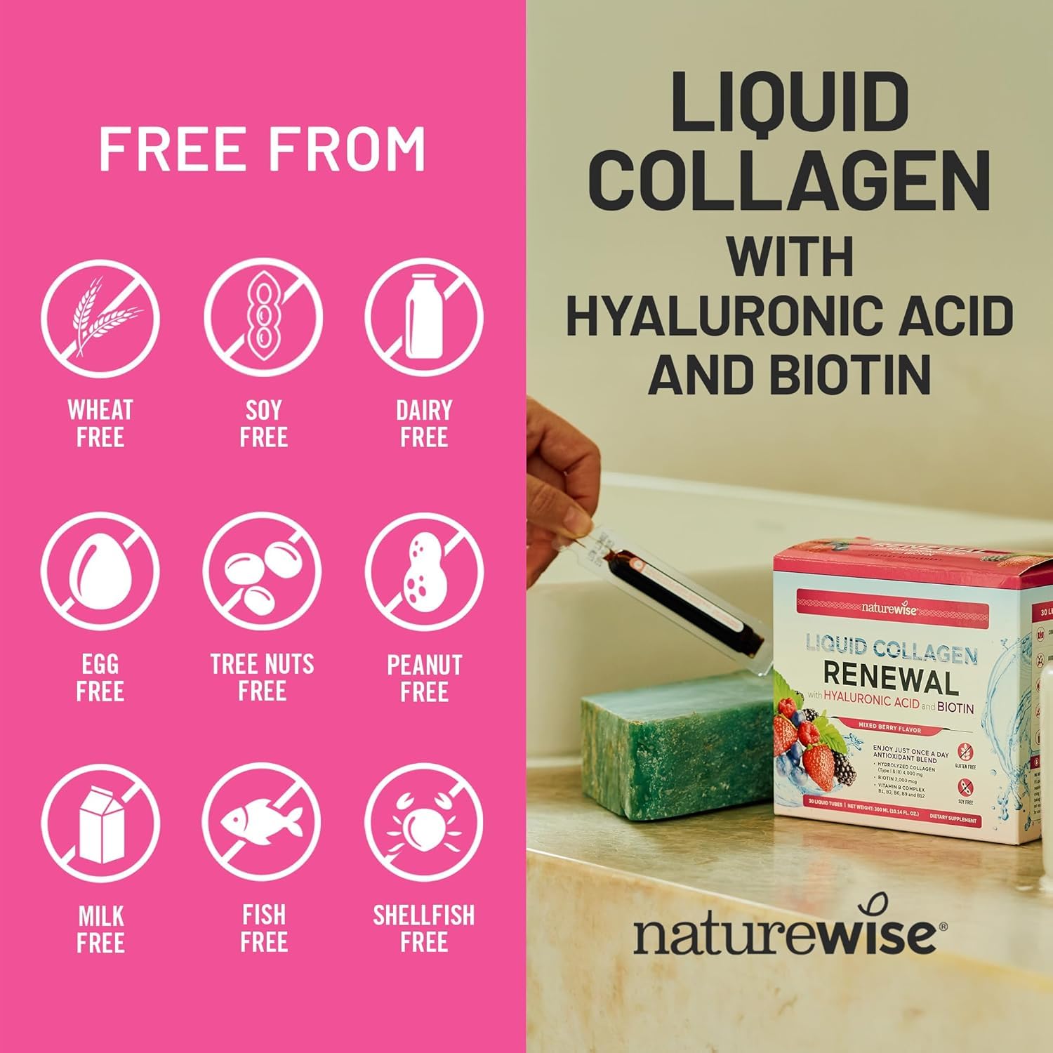 NatureWise Liquid Collagen 4000mg nutritional information