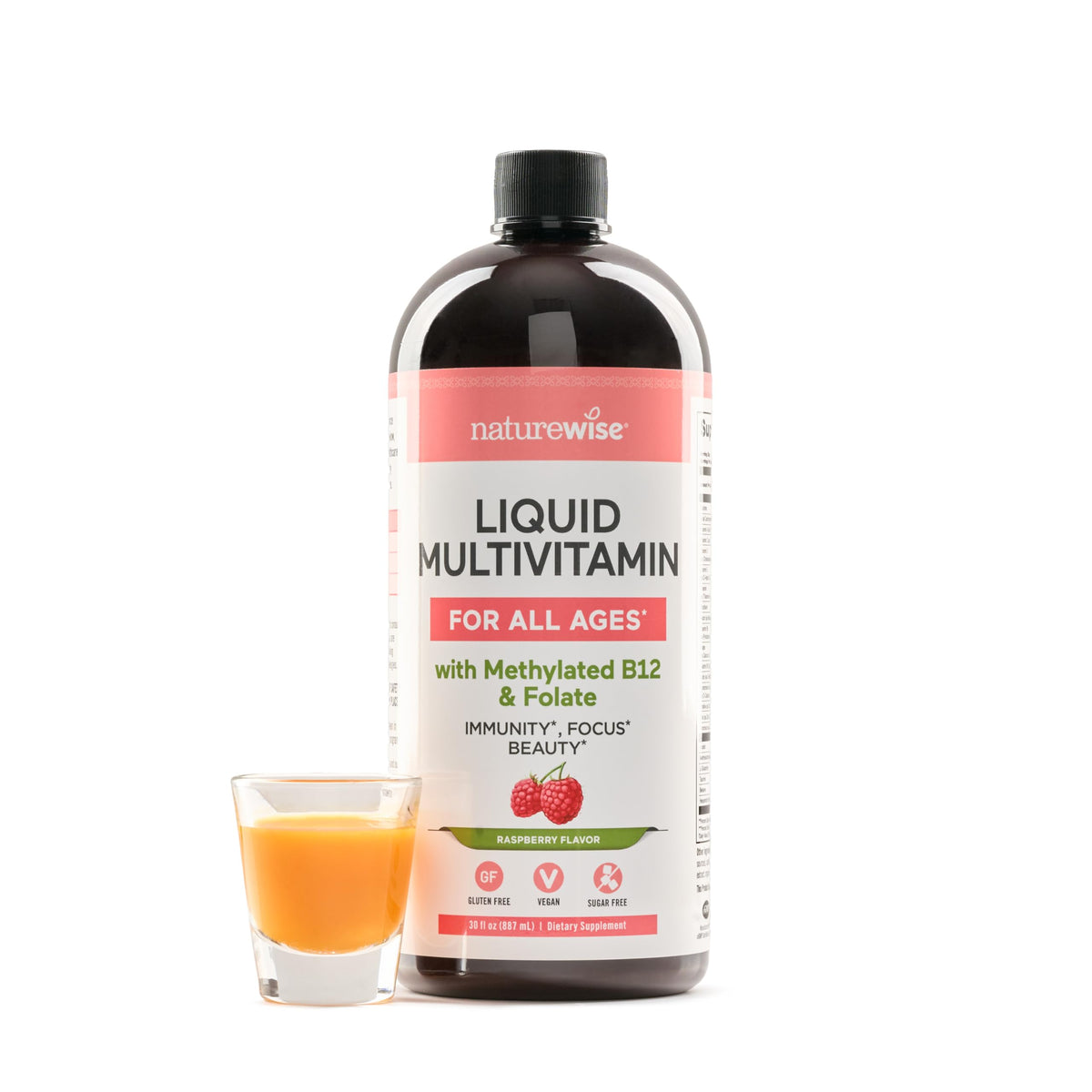 NatureWise Liquid Multivitamin 985g front view with mixed berry flavour