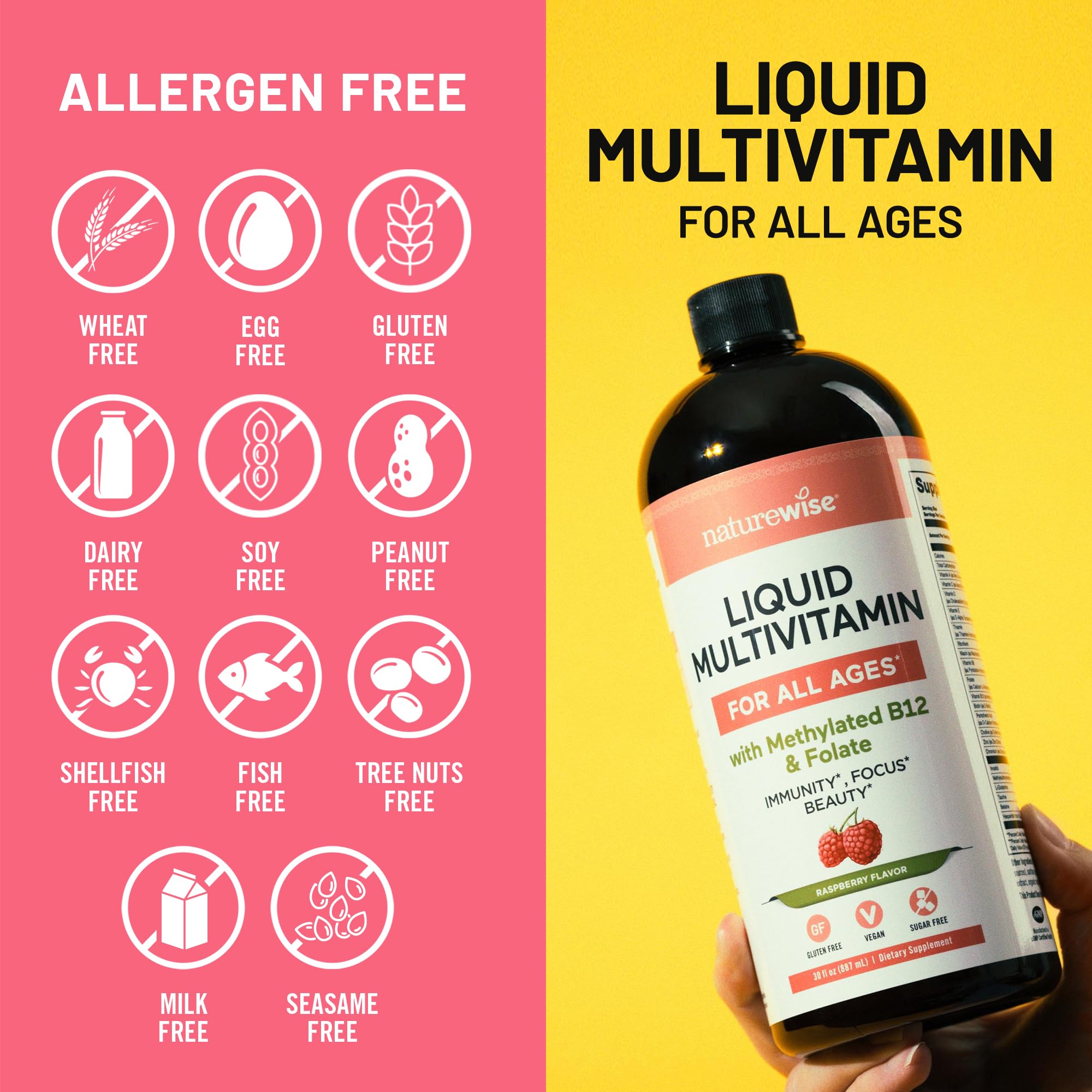 NatureWise Liquid Multivitamin 985g with measuring spoon