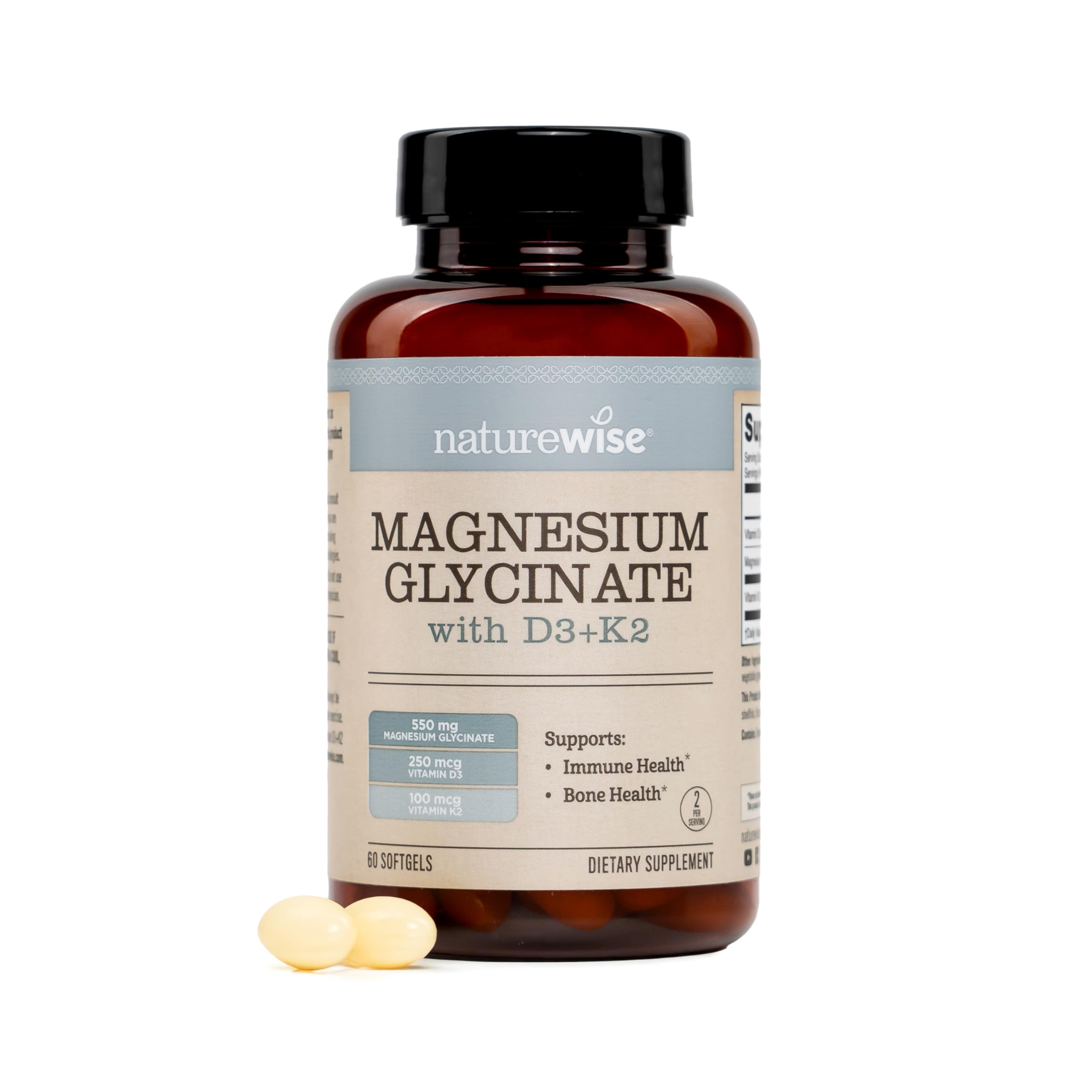 NatureWise Magnesium Glycinate softgel bottle front view