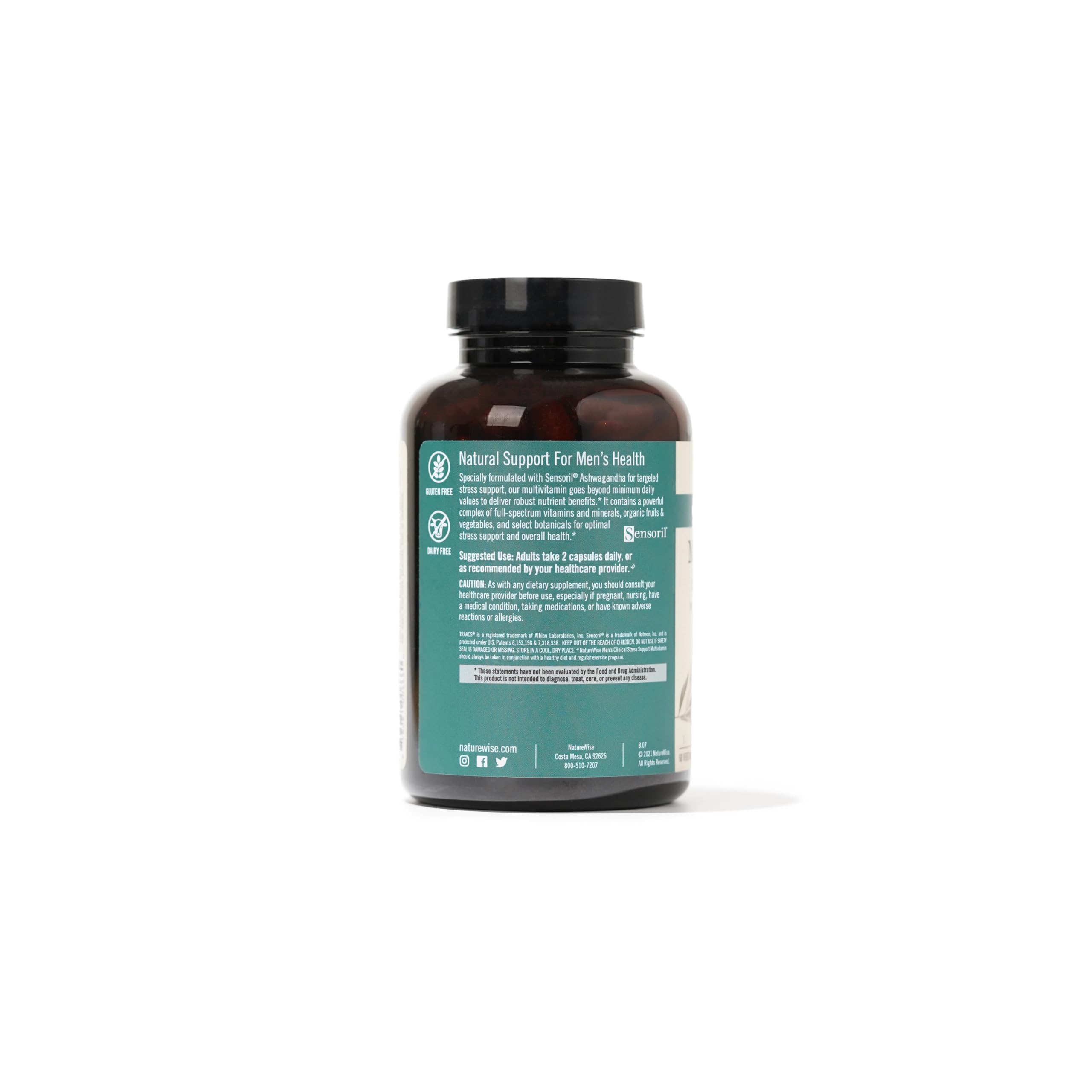 NatureWise Men's Multivitamin 91g side view showing capsule