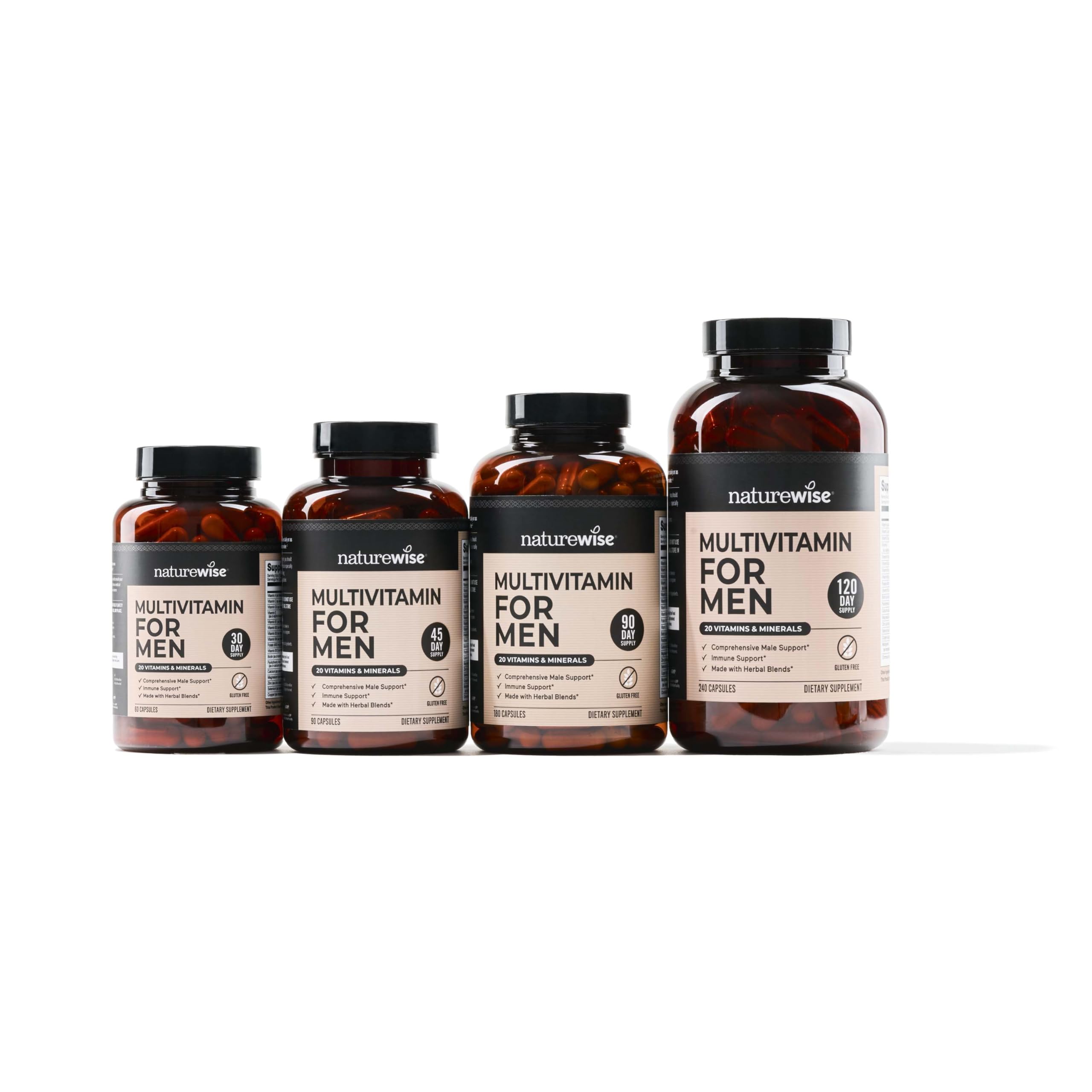 NatureWise Men's Multivitamin side view of bottle