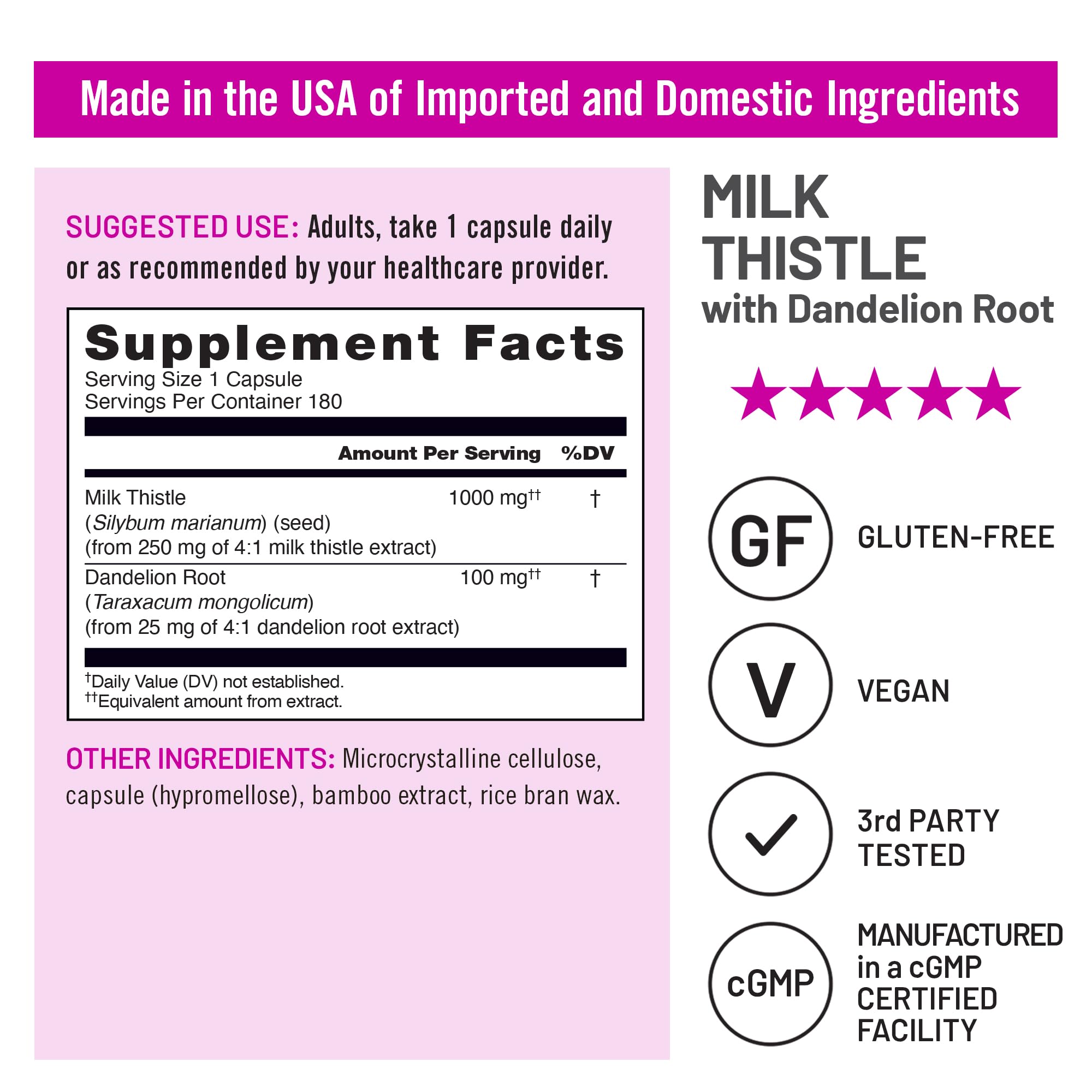NatureWise Milk Thistle Capsules with dandelion root extract