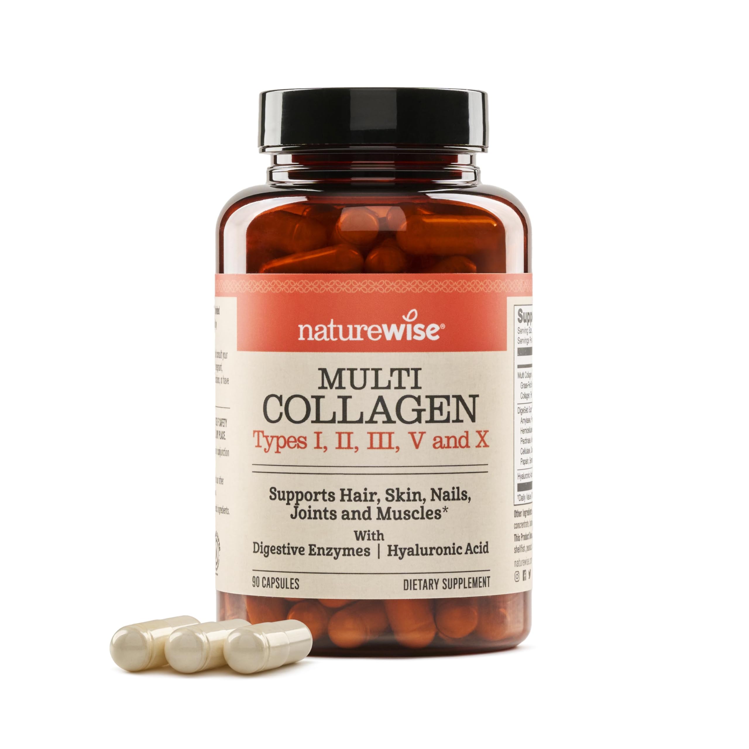 NatureWise Multi Collagen Capsules 1650mg front view