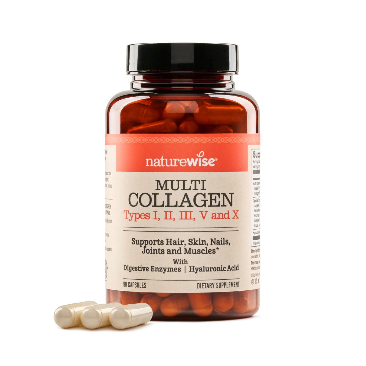 NatureWise Multi Collagen Capsules 1650mg front view