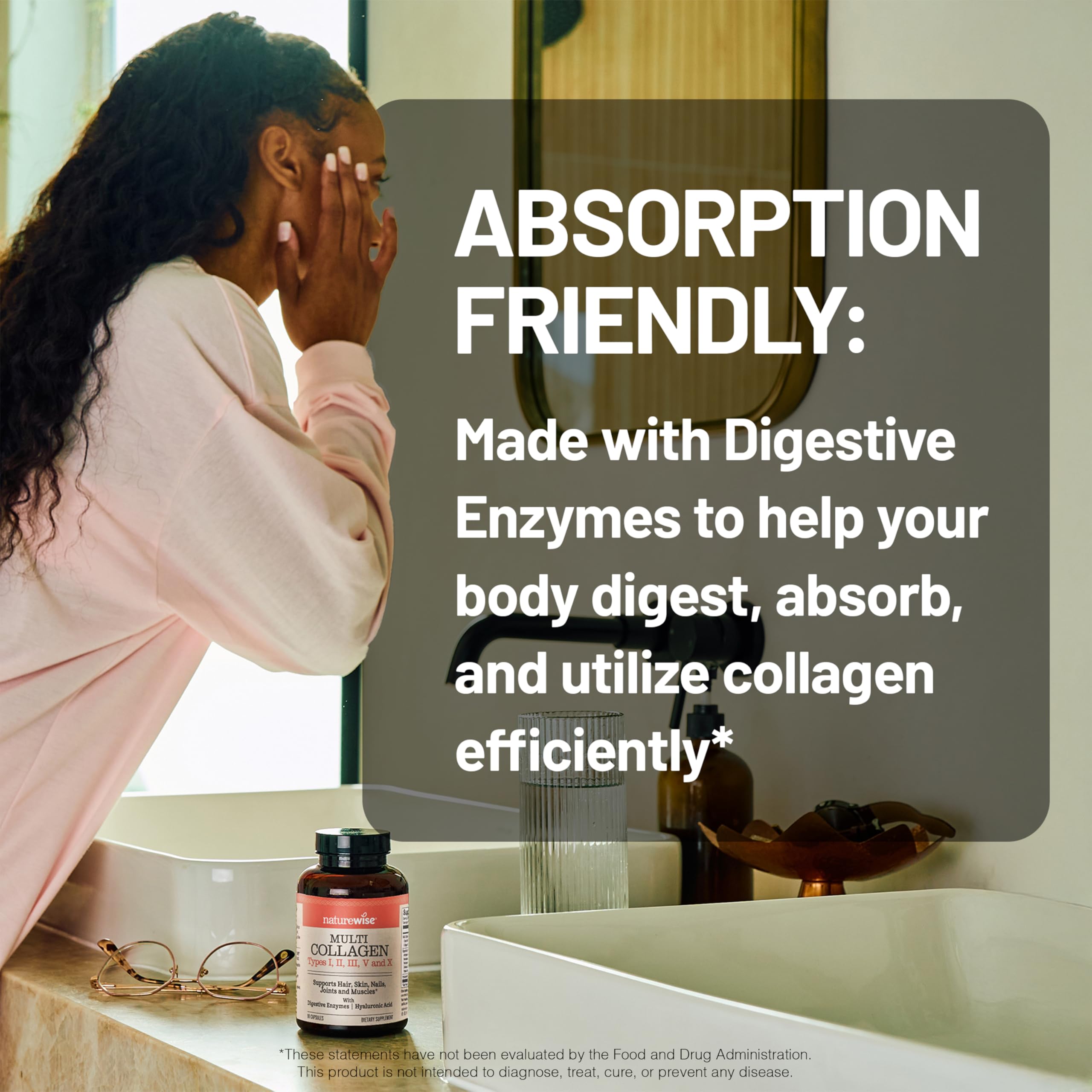 NatureWise Multi Collagen Capsules 1650mg in a lifestyle setting