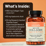 NatureWise Multi Collagen Capsules 1650mg side view