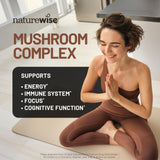 NatureWise Mushroom Complex 94g back view with ingredient list