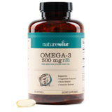 NatureWise Omega-3 500mg softgels front view with packaging