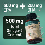 NatureWise Omega-3 softgels back view with ingredient list