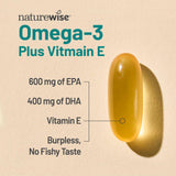NatureWise Omega-3 + Vitamin E Softgels side view