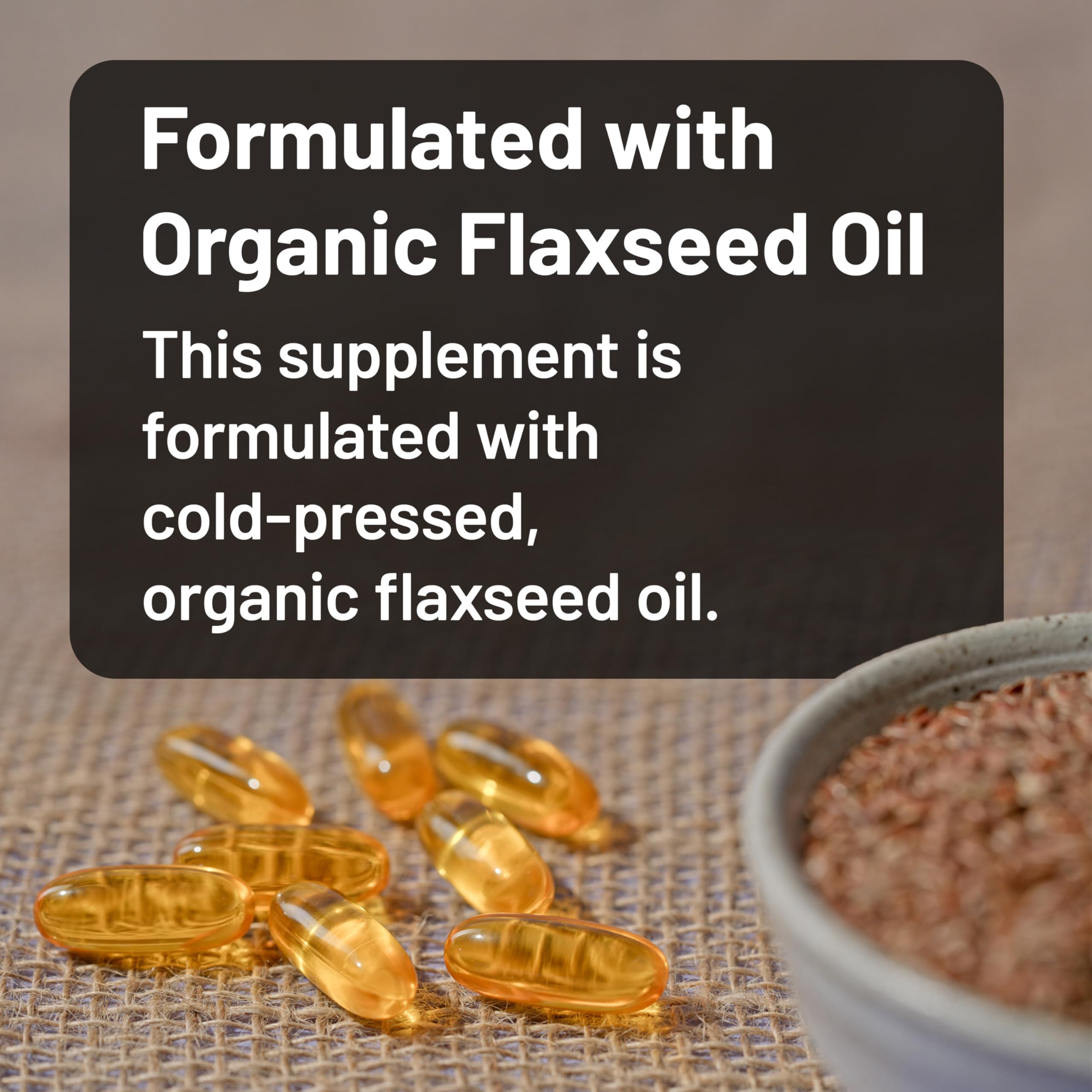 NatureWise Organic Flaxseed Oil Softgels side view