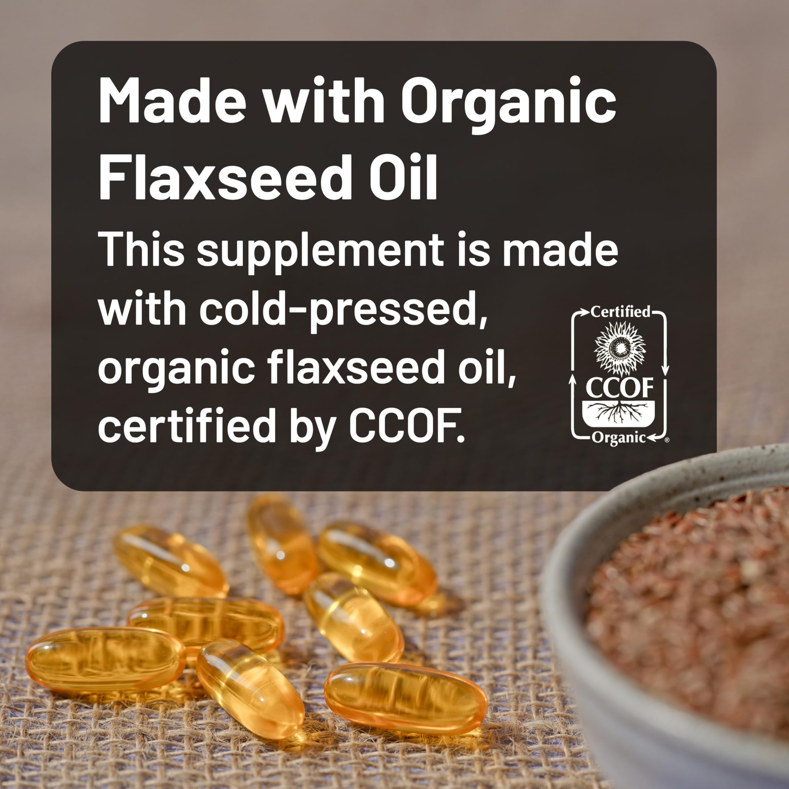 NatureWise Organic Flaxseed Oil Softgels side view